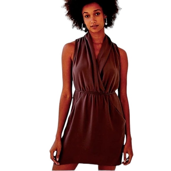 Aritzia Wilfred Sabine Dress- Faux Wrap Mini Dress with Pockets - Picture 1 of 10